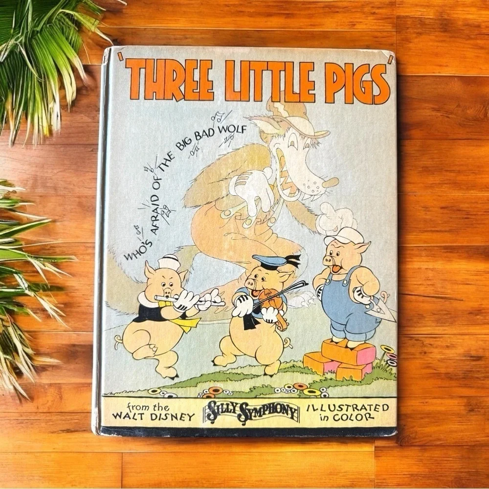 VINTAGE 1933 Walt Disney Three Little Pigs Silly Symphony Illustrated Book